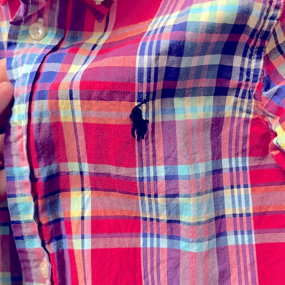 Ralph Lauren Polo Toddler Boy size 4, Plaid long sleeve button up, like new. - Picture 3 of 4